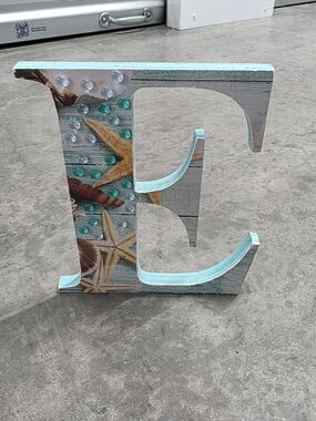 Decorative Beach-Themed Letter E